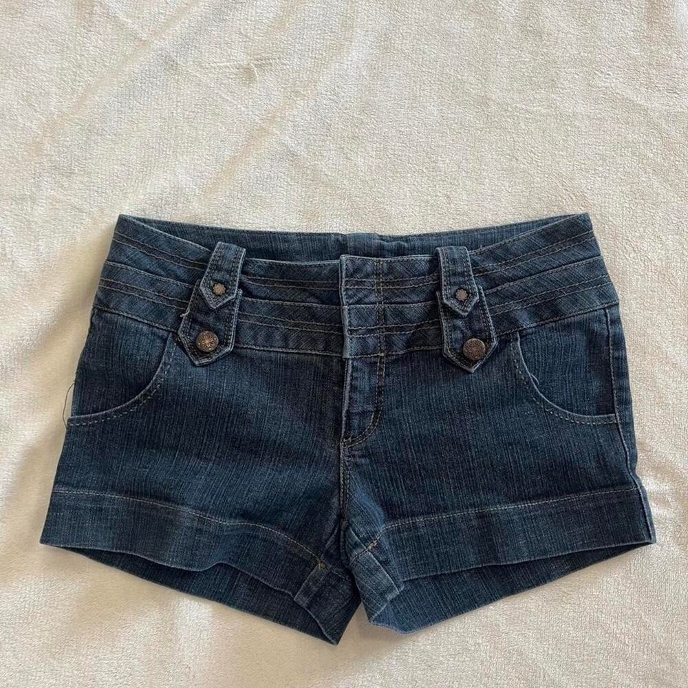 Y2K Boom Boom Jeans Low Rise Dark Wash Denim Shorts 4